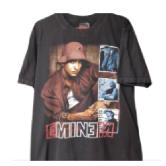 Vintage Single Stitch Eminem Graphic Tee Black The Maxx Size Large Unisex - Picture 13 of 13